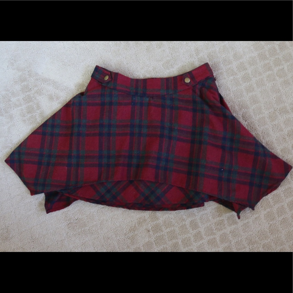 Free People Red Plaid Skirt - Picture 2 of 4